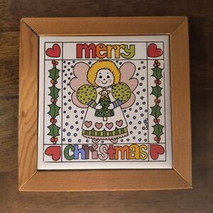 Vintage Enesco tile Christmas angel
